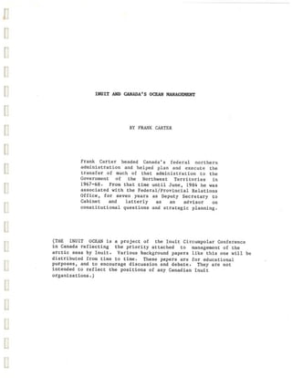 Inuit and Canada's Ocean Management