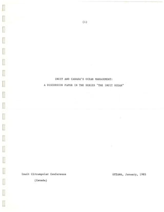 Inuit and Canada's Ocean Management