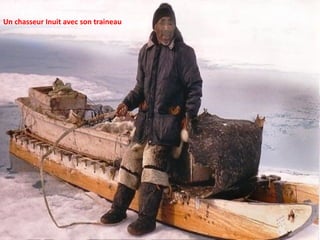 Un chasseur Inuit avec son traineau 