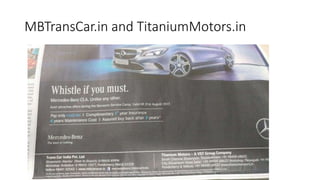 MBTransCar.in and TitaniumMotors.in
DNProperty.com - Suresh.co.in
 