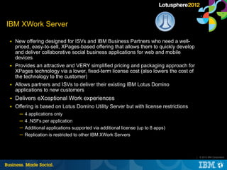 IBM XWork Server

■   New offering designed for ISVs and IBM Business Partners who need a well-
    priced, easy-to-sell, ...