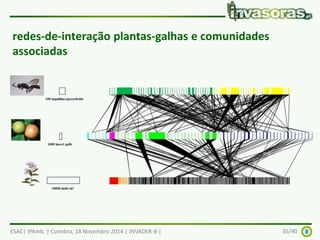 redes-de-interação plantas-galhas e comunidades 
associadas 
ESAC| IPAmb. | Coimbra, 18 Novembro 2014 | INVADER-B | 35/40 
 