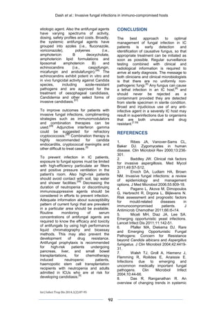 An overview of Invasive fungal infections in immunocompromised hosts | PDF