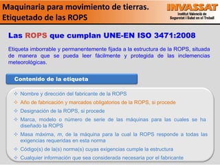 Iso Rops RÓDENAS ENRIQUE JV (2013) Estructuras de protección para los equipos de ...