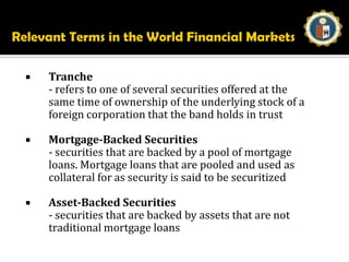 Functions of Financial MarketsEconomic Functions of Financial MarketsPrice Discovery Process	- market determines the prices of the assetsLiquidity	- market provides venue to convert assets into cashTransaction Cost Reduction	- refers to buyer & seller search costs, information collection to assess investment merits