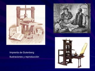 Imprenta de Gutenberg Ilustraciones y reproducción 