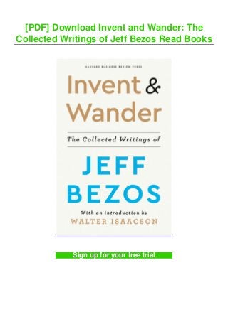 [PDF] Download Invent and Wander: The
Collected Writings of Jeff Bezos Read Books
Sign up for your free trial
 