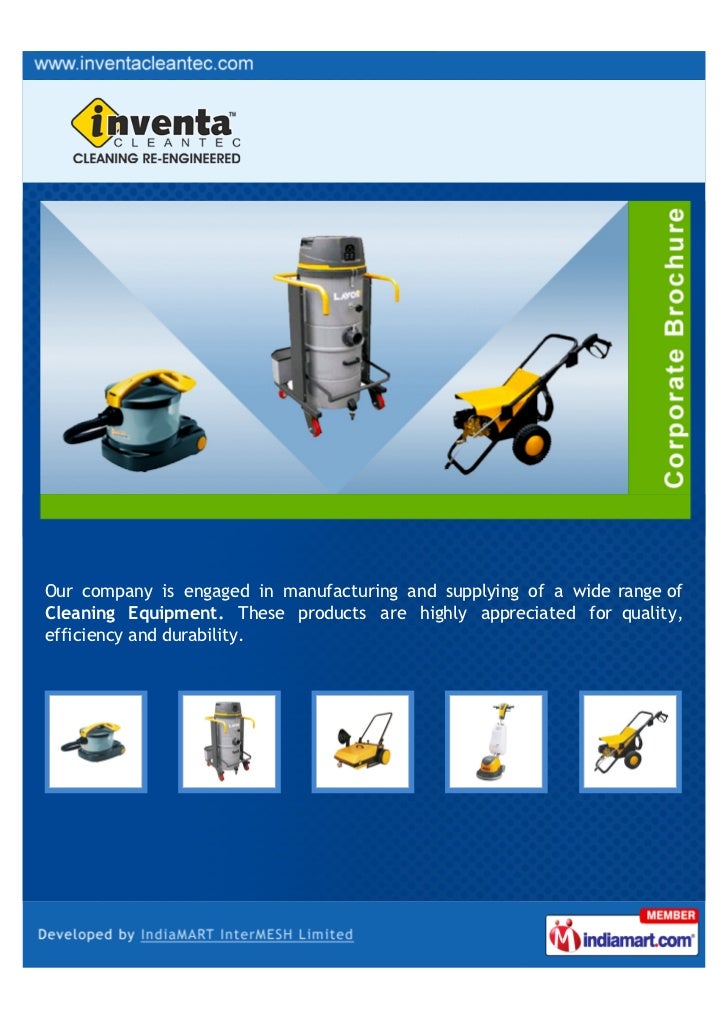 Inventa Cleantec Private Limited, Noida, Cleaning Equipment