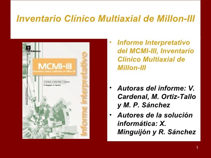 Inventario ClíNico Multiaxial De Millon Iii Inventario ClíNico Multiaxial De Millon Iii