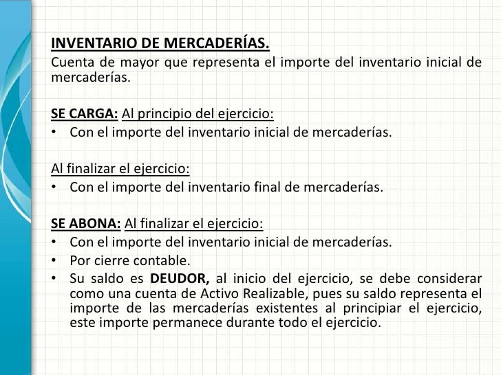 Inventario de mercaderias