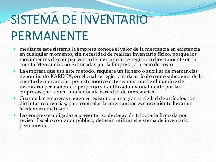 Inventario de mercancía