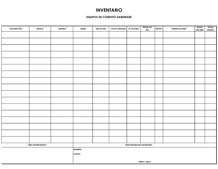 Resultado de imagen para inventario de hardware
