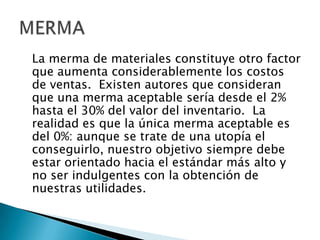 Inventarios para el servicio de alimentos y bebidas | PPTX