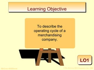 LLeeaarrnniinngg OObbjjeeccttiivvee 
LO1 
To describe the 
operating cycle of a 
merchandising 
company. 
© The McGraw-Hill/Irwin McGraw-Hill Companies, Inc., 2008 
 