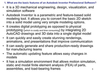 Autodesk Inventor Tutorial Notes Inventor notes | PDF