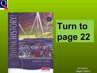 History Department Turn to page 22 