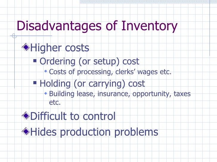 Disadvantages of holding too much inventory