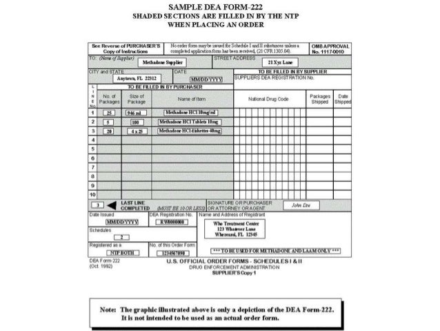 inventory form 222 dea