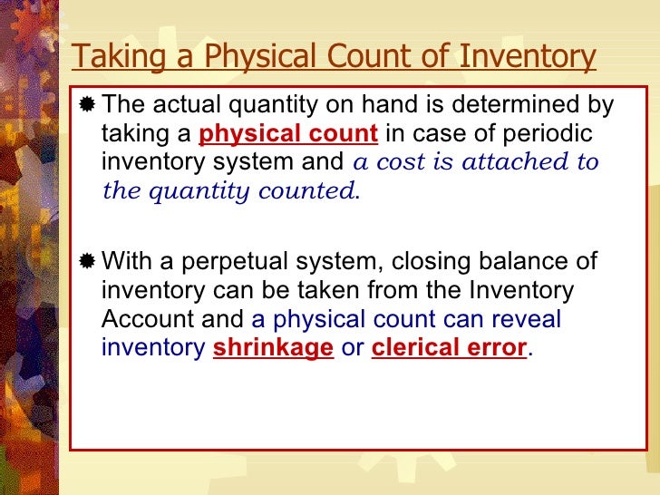 inventory 2 physical count of inventory