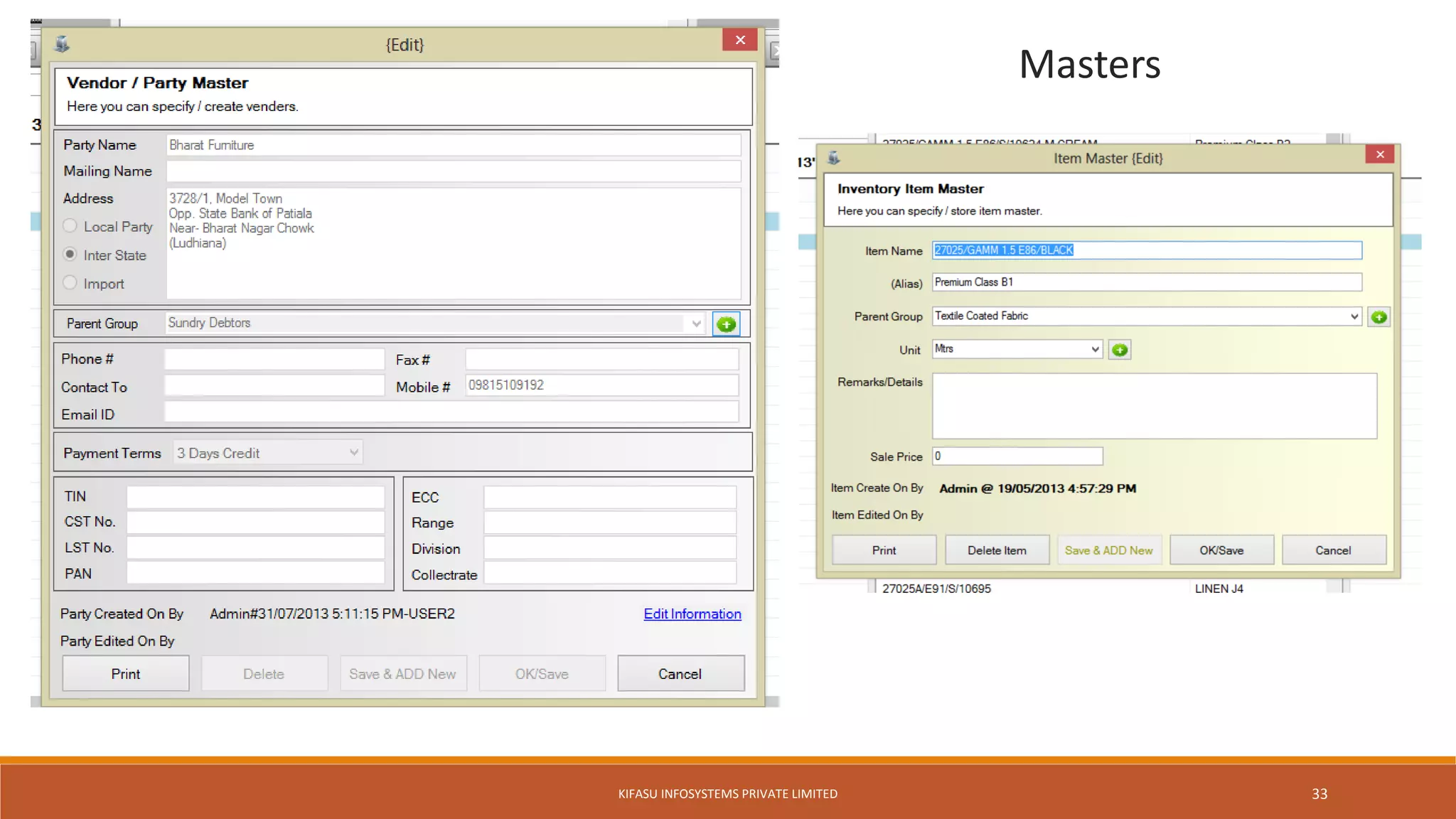 Masters
KIFASU INFOSYSTEMS PRIVATE LIMITED 33
 