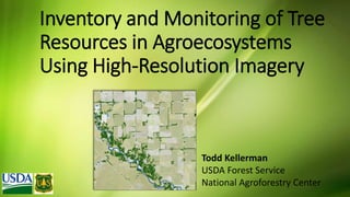 Inventory and Monitoring of Tree
Resources in Agroecosystems
Using High-Resolution Imagery
Todd Kellerman
USDA Forest Service
National Agroforestry Center
 