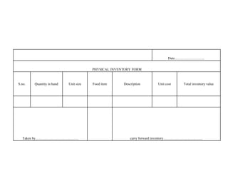 Physical Inventory Control Form Inventory control | PPTX