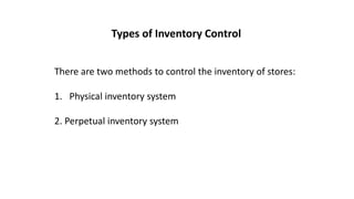 Physical Inventory Control Inventory control | PPTX