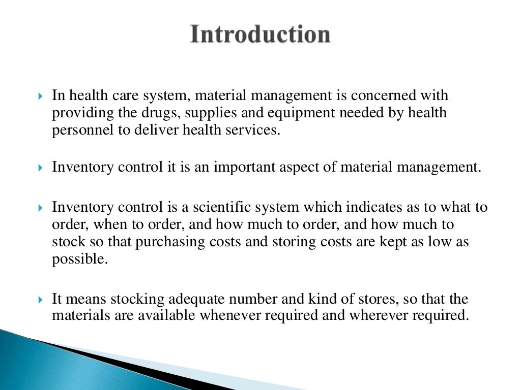 nursing home inventory management methods