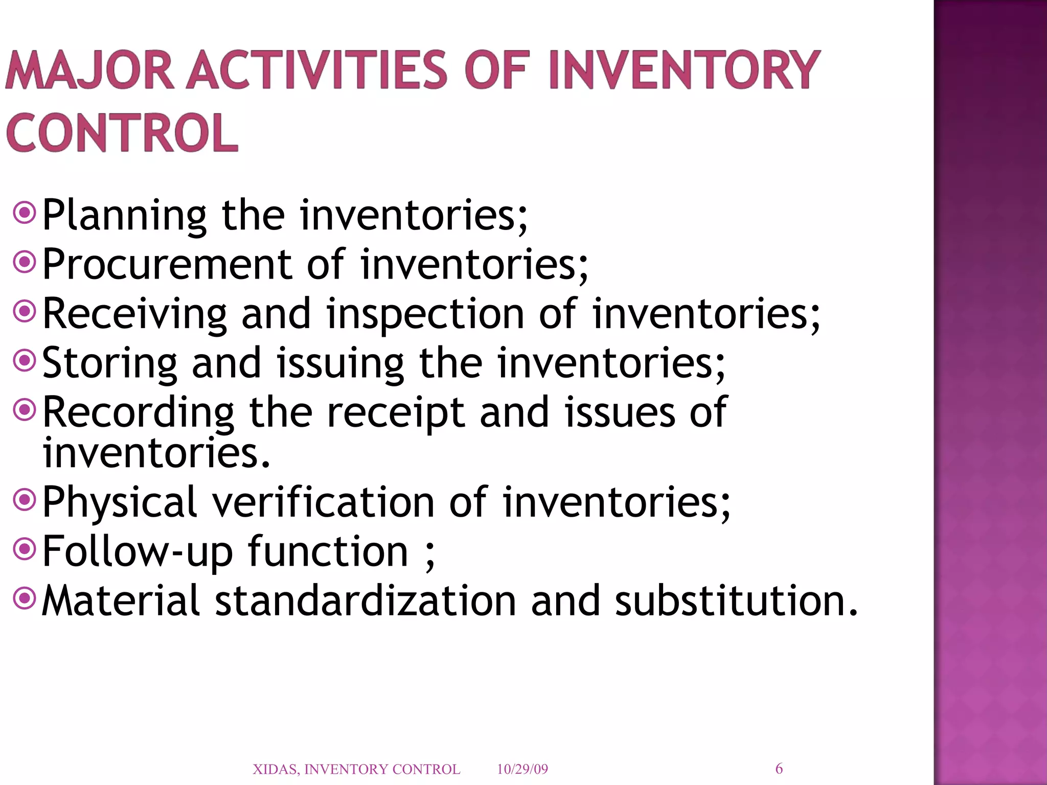 Inventory Control Final Ppt | PPT