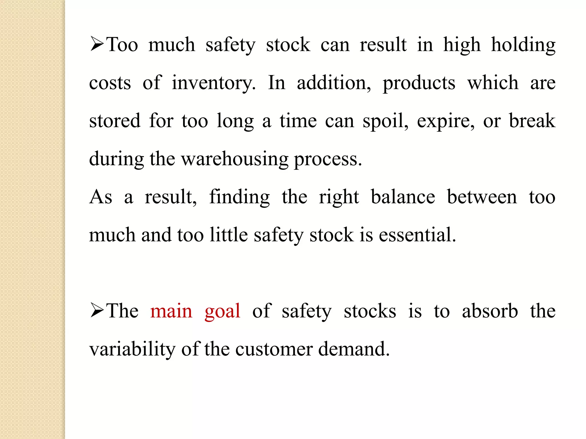 Safety Inventory Examples Basic Concept of Inventory Control, Safety Stock | PPTX