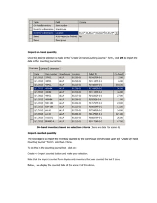 Inventory counting using Dynamics AX | PDF