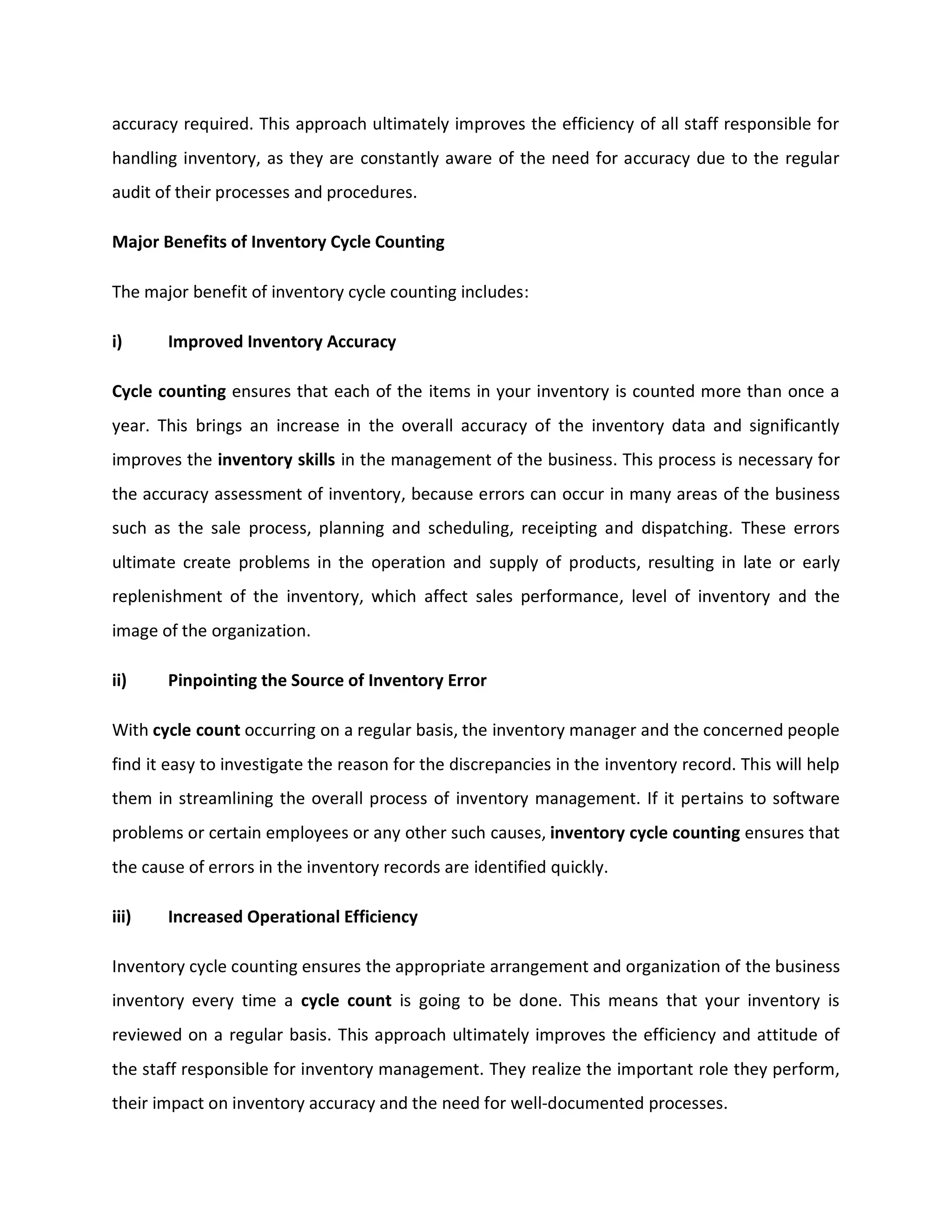Inventory Cycle Counting – A Must Do | PDF