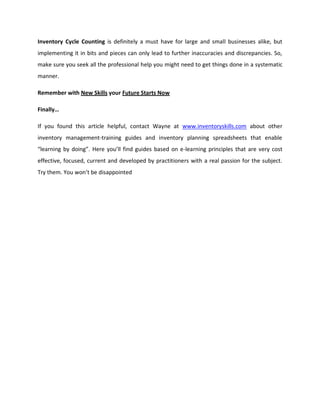 Inventory Cycle Counting – A Must Do | PDF