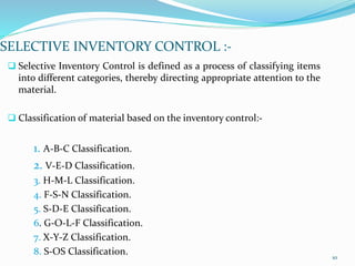INVENTORY MANAGEMENT AND CONTROL, SALE FORCASTING, BUDGET AND COST ...