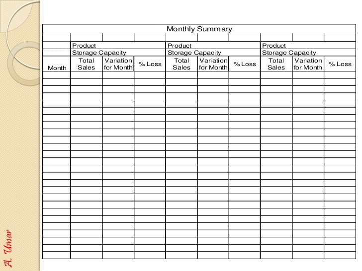 material stock list format