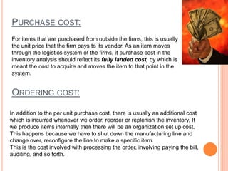 Anticipation inventories