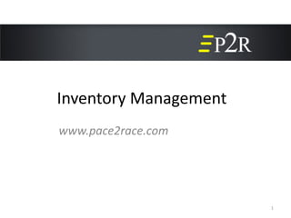 Inventory Management
1
www.pace2race.com
 
