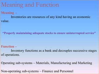 Inventory management | PPT