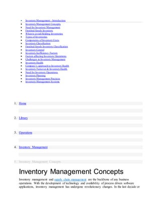 Inventory management | DOCX