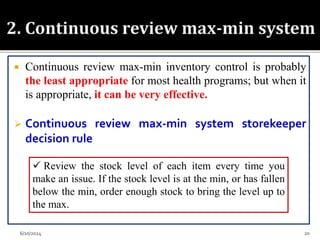 Inventory management of pharmaceutical products | PPTX