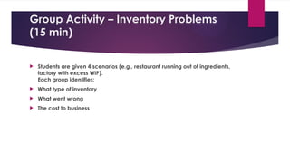 Comprehensive Inventory Management: Strategies, Costs, and Systems | PPTX