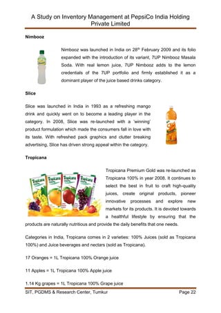 Inventory Management at Pepsi Co India Holding Pvt Ltd | PDF