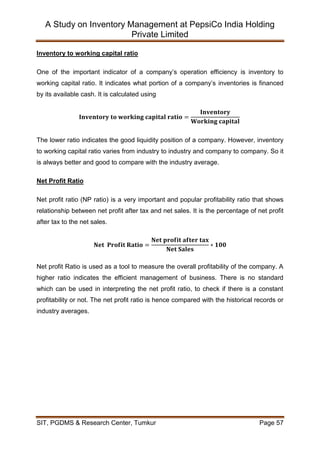 Inventory Management at Pepsi Co India Holding Pvt Ltd | PDF