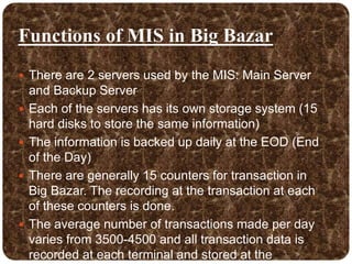 Inventory management in big bazaar | PPTX
