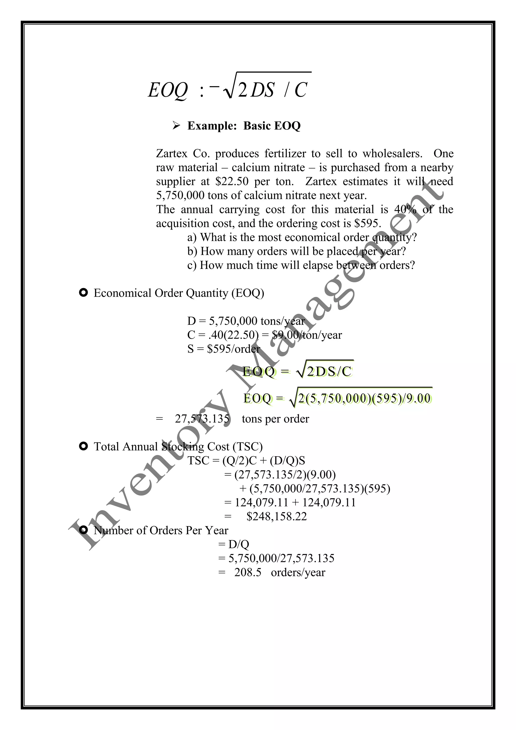 The Controlled variables