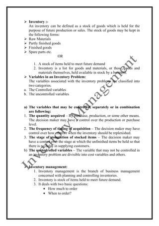 Partly finished goods