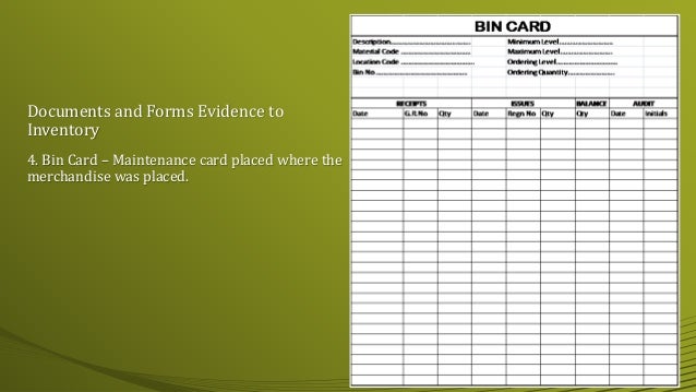 Bin Card Template