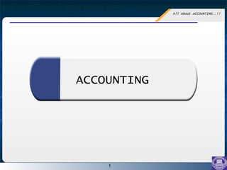 All About ACCOUNTING..!!
1
ACCOUNTING
 