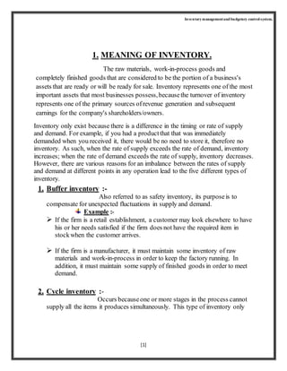 Inventory management and budgetary control system. | DOCX