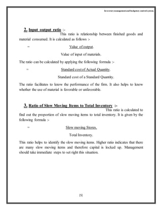 Inventory management and budgetary control system. | DOCX